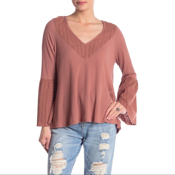 Free People Tops - Free People Parisian Nights Bell Sleeve Shirt